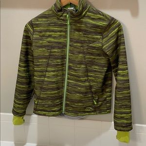 Kids Green Striped Jacket